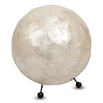 Настольная лампа из перламутра на металлическом каркасе Indonesian Egg варинант исполнения - 2 | Loft Concept в Санкт-петербурге