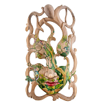 Маска деревянная резная расписная Tropical Paradise варинант исполнения - 1 | Loft Concept в Санкт-петербурге