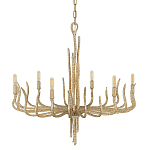 Люстра дизайнерская золотого цвета с 6-ю лампами на изогнутых рожках с текстурной поверхностью Hinkley варинант исполнения - 1 | Loft Concept в Санкт-петербурге