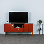 ТВ-тумба красная из массива бука с 2-мя дверками и ящиком Wenge Light варинант исполнения - 7 | Loft Concept в Санкт-петербурге