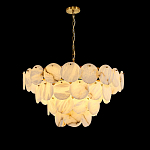 Люстра подвесная четырехъярусная с подвесками в форме дисков Cryptocrystalline Stone варинант исполнения - 1 | Loft Concept в Санкт-петербурге