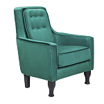 Кресло с мягкой обивкой из велюра на 4-х ножках из массива березы Scarlett Armchair green варинант исполнения - 1 | Loft Concept в Санкт-петербурге