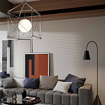 Торшер с изогнутым корпусом на бетонном основании Black Portland варинант исполнения - 4 | Loft Concept в Санкт-петербурге