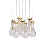 Люстра с 7-ю прозрачными плафонами из стекла в форме капли Lucid Rain  варинант исполнения - 1 | Loft Concept в Санкт-петербурге