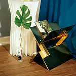 Дизайнерский журнальный стол фигурный золотого цвета Ufuri варинант исполнения - 3 | Loft Concept в Санкт-петербурге