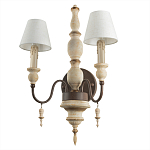 Бра с двумя конусовидными белыми тканевыми абажурами Terrain варинант исполнения - 3 | Loft Concept в Санкт-петербурге