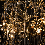 Подвесная люстра в виде ветвей деревьев золотого цвета с прозрачными подвесками-каплями 8 и 14 ламп Droplet Chandelier варинант исполнения - 7 | Loft Concept в Санкт-петербурге