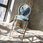 Барный стул из массива бука с изображением птиц и цветов Turquoise Beige Chinoiserie Garden Chair варинант исполнения - 7 | Loft Concept в Санкт-петербурге