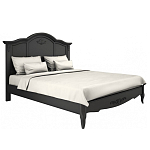 Кровать черная из массива бука с основанием и жестким изголовьем Black Provence варинант исполнения - 1 | Loft Concept в Санкт-петербурге