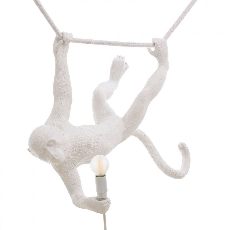 Подвесной светильник Seletti The Monkey Lamp  Swing White Белый в Санкт-петербурге | Loft Concept 