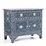 Комод инкрустация костью ORIENTAL Indian синий орнамент варинант исполнения - 2 | Loft Concept в Санкт-петербурге