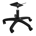 Стул пластиковый красного цвета на колесиках с подъемно-поворотным механизмом Eames Red варинант исполнения - 3 | Loft Concept в Санкт-петербурге