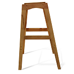 Барный стул со спинкой и подлокотниками на 4-х деревянных ножках Кремовый Велюр Ava Charm варинант исполнения - 6 | Loft Concept в Санкт-петербурге