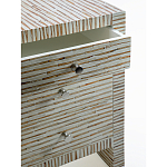 Тумбочка прикроватная Bogense Bone Inlay Bedside Beige варинант исполнения - 2 | Loft Concept в Санкт-петербурге