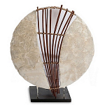 Настольная лампа из перламутра и дерева на подставке Indonesian Shell Sail варинант исполнения - 1 | Loft Concept в Санкт-петербурге