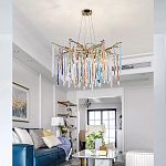 Люстра на подвесе с каркасом из металла и цветными подвесками из стекла Droplet Chandelier варинант исполнения - 1 | Loft Concept в Санкт-петербурге