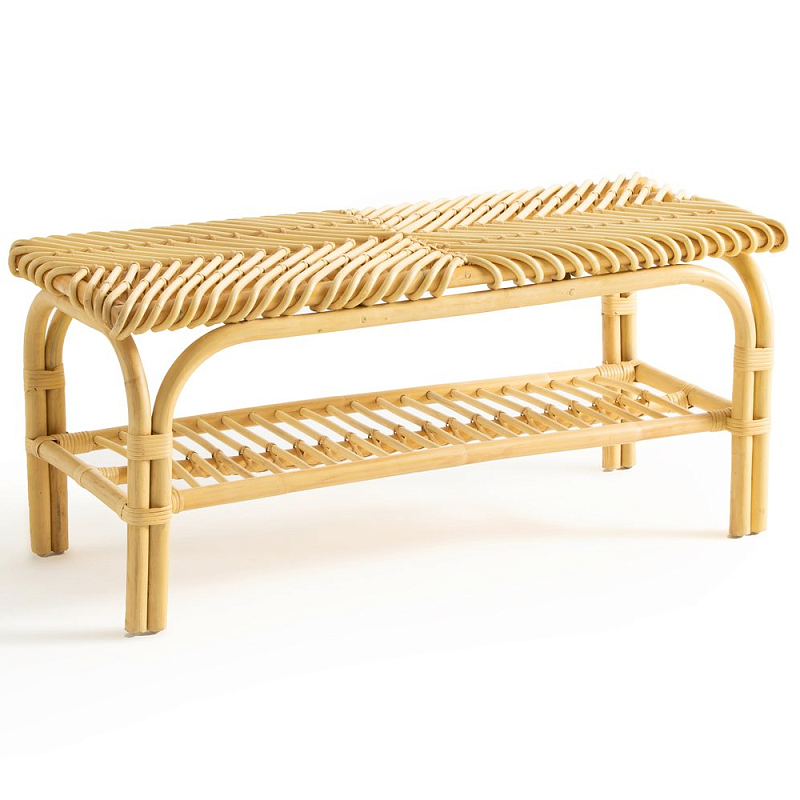 Скамья из ротанга Saveria Rattan Bench Древесина в Санкт-петербурге | Loft Concept 