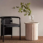 Дизайнерский журнальный стол круглый с фактурным основанием Kibul варинант исполнения - 1 | Loft Concept в Санкт-петербурге