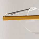 Люстра линейная золотистого цвета с двумя прозрачными волнистыми элементами Wave Line варинант исполнения - 10 | Loft Concept в Санкт-петербурге