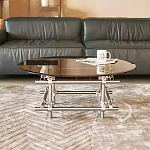 Дизайнерский журнальный стол с круглой столешницей на стальном основании Rivetyk варинант исполнения - 2 | Loft Concept в Санкт-петербурге