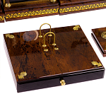 Настольный письменный набор с часами из природного камня обсидиана Royal Set варинант исполнения - 4 | Loft Concept в Санкт-петербурге