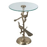 Столик с круглой стеклянной столешницей и корпусом в виде двух павлинов на ветке Table Two Peacocks варинант исполнения - 1 | Loft Concept в Санкт-петербурге