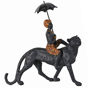 Колониальная статуэтка Черный слуга на леопарде