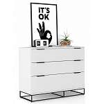 Комод белый с 3-мя ящиками Strict Lines  варинант исполнения - 2 | Loft Concept в Санкт-петербурге