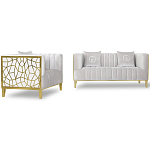 Кресло велюровое серое с фактурным каркасом золотистого цвета Best Traits варинант исполнения - 1 | Loft Concept в Санкт-петербурге