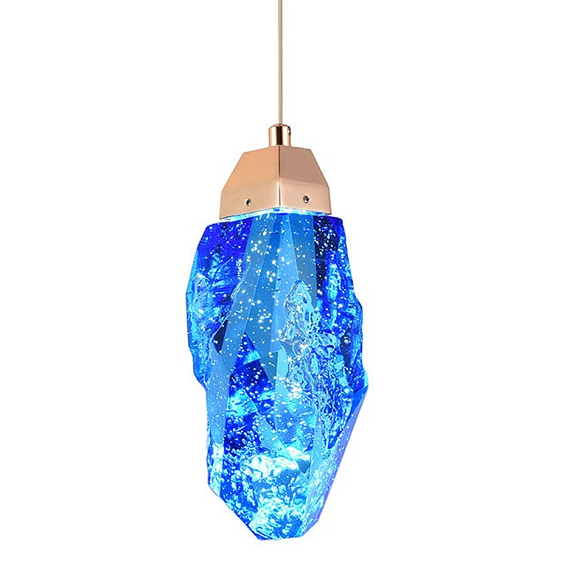 Подвесной светильник Soar Hanging Lamp Brass Blue Синий Латунь Синий в Санкт-петербурге | Loft Concept 