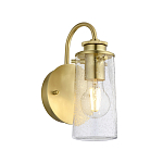 Бра цвета латунь с прозрачным цилиндрическим плафоном из пузырчатого стекла Kichler варинант исполнения - 1 | Loft Concept в Санкт-петербурге