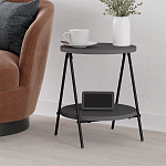 Стол приставной с 2-мя круглыми столешницами цвета антрацит ESSEL SIDE TABLE ANTHRACITE варинант исполнения - 4 | Loft Concept в Санкт-петербурге