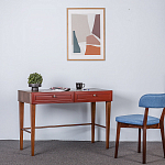 Стол письменный из массива бука с 2-мя ящиками красный Wenge Light варинант исполнения - 5 | Loft Concept в Санкт-петербурге