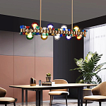 Люстра золотая с цветными плафонами и декором Colorful Ball Candy Crystal варинант исполнения - 1 | Loft Concept в Санкт-петербурге