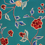 Обои с вышивкой ручной работы Flora Rio colourway on Liso Pine wool sateen варинант исполнения - 3 | Loft Concept в Санкт-петербурге