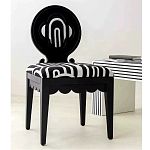 Дизайнерский стул с круглой деревянной спинкой Black and White Clover варинант исполнения - 5 | Loft Concept в Санкт-петербурге