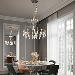 Люстра подвесная из металла с хрустальными прозрачными подвесками Quasar 81 варинант исполнения - 12 | Loft Concept в Санкт-петербурге