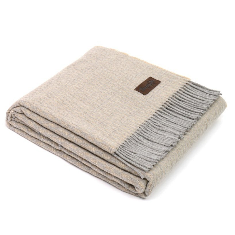 Плед GRIFONE 0004 Marzotto Бежево-серый в Санкт-петербурге | Loft Concept 