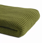 Плед из хлопка жемчужной вязки оливкового цвета Waffle Comfort варинант исполнения - 2 | Loft Concept в Санкт-петербурге