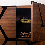 Высокий комод с узором из шпона на фасаде Sahara варинант исполнения - 4 | Loft Concept в Санкт-петербурге