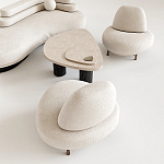 Кресло Vinsen обивка букле молочного цвета варинант исполнения - 3 | Loft Concept в Санкт-петербурге