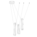 Подвесной светильник белого цвета с 3-мя изогнутыми плафонами Flow Loop варинант исполнения - 2 | Loft Concept в Санкт-петербурге