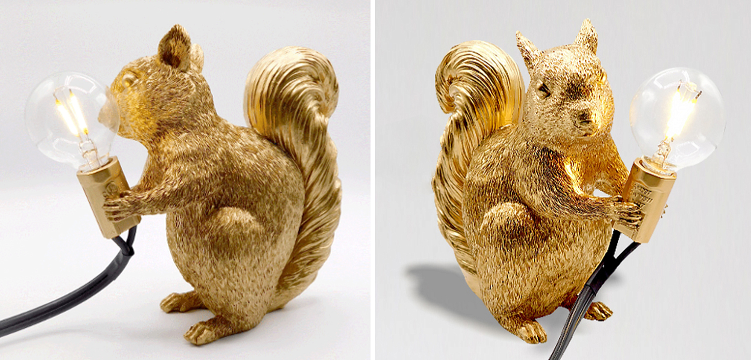 Настольная лампа белка Gold Squirrel Lamp - Loft-Concept в Санкт-петербурге