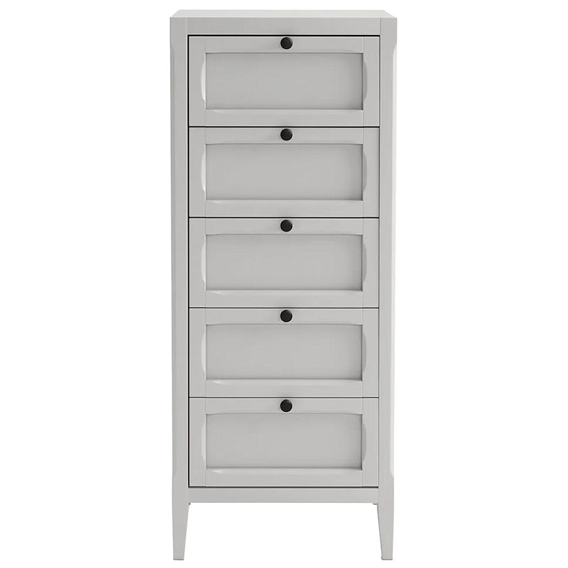 Комод узкий с 5-ю ящиками серый Silva Grey Chest of Drawers Серый в Санкт-петербурге | Loft Concept 