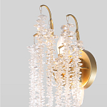 Бра с хрустальными прозрачными подвесками и круглым основанием золотого цвета FAIRYTREE Light варинант исполнения - 3 | Loft Concept в Санкт-петербурге