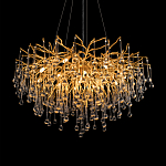 Люстра подвесная с прозрачными стеклянными подвесками в форме капель Диаметр 80 см Droplet Chandelier варинант исполнения - 15 | Loft Concept в Санкт-петербурге