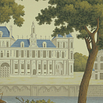 Обои ручная роспись Monuments of Paris Roberts on Sepia scenic paper варинант исполнения - 2 | Loft Concept в Санкт-петербурге