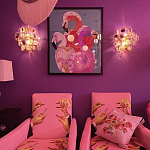 Картина Фламинго вышивка бисер Flamingo Beaded Wall Art варинант исполнения - 2 | Loft Concept в Санкт-петербурге