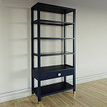 Стеллаж Elsa Dreams Blue со стеклянными полками и ящиком варинант исполнения - 1 | Loft Concept в Санкт-петербурге