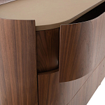 Комод округлой формы с тремя ящиками Walnut and Leather варинант исполнения - 6 | Loft Concept в Санкт-петербурге